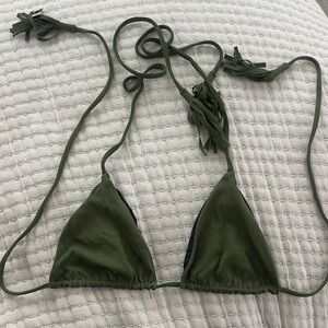 Acacia Swimwear Green HumuHumu Triangle String Bikini Top